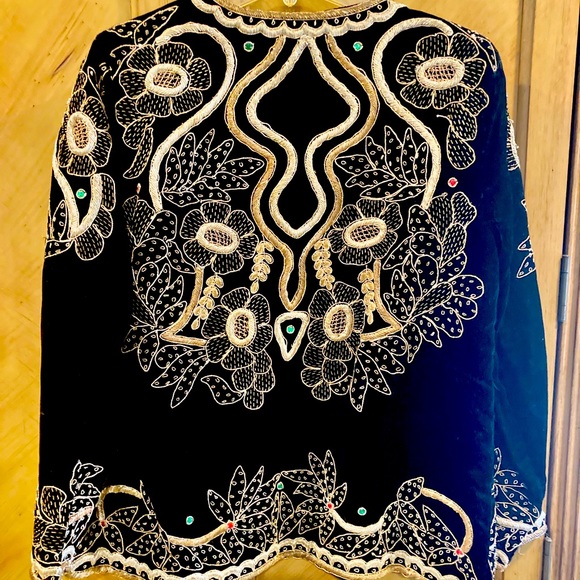 French Collezioni Velvet Embroidered Jacket - Picture 1 of 16